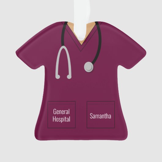 Krankenschwester und Lila Beruf Ornament (Vorderseite)