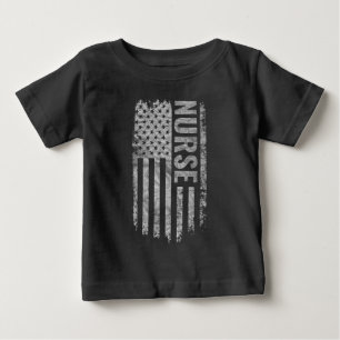 Krankenschwester USA-Flagge Distressed-Design Baby T-shirt