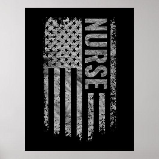 Krankenschwester USA-Flagge Distressed-Design Poster (Vorne)