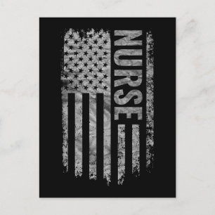 Krankenschwester USA-Flagge Distressed-Design Postkarte