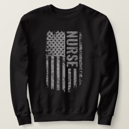 Krankenschwester USA-Flagge Distressed-Design Sweatshirt (Design vorne)