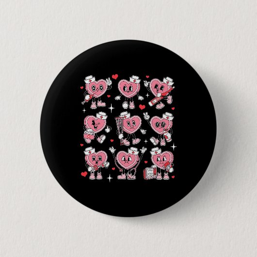 Krankenschwester Valentine Candy Heart Er Icu Nicu Button (Vorderseite)
