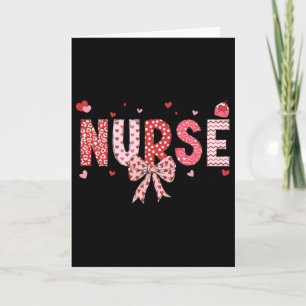 Krankenschwester Valentine Kokette Schleife Frohe Karte