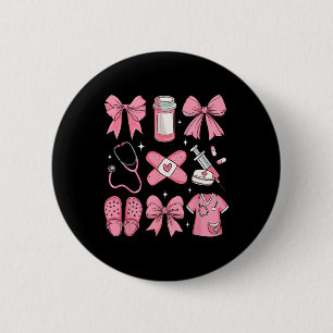 Krankenschwester Valentinstag Kokette Schleife Val Button