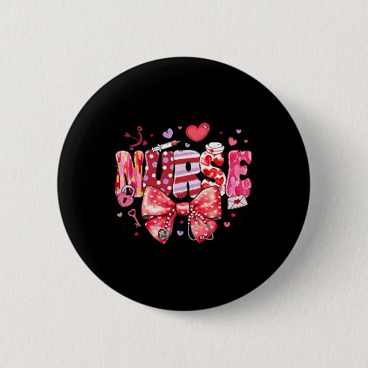 Krankenschwester Valentinstag Valentine Er Icu Nic Button (Vorderseite)