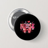 Krankenschwester Valentinstag Valentine Er Icu Nic Button (Vorne & Hinten)