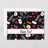 Krankenschwester Vielen Dank Karte Black Medical P (Vorne/Hinten)