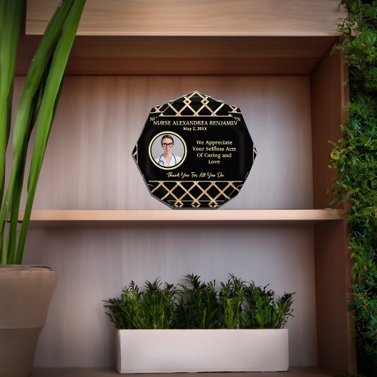 Krankenschwester Vielen Dank Wertschätzung Gold Pe Fotoblock