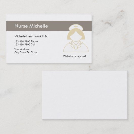 Krankenschwester-Visitenkarten Visitenkarte (Vorne/Hinten)