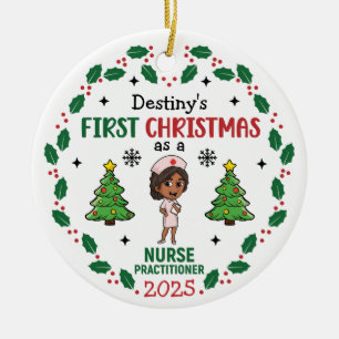 Krankenschwester-Weihnachten benutzerdefinierter N Keramik Ornament