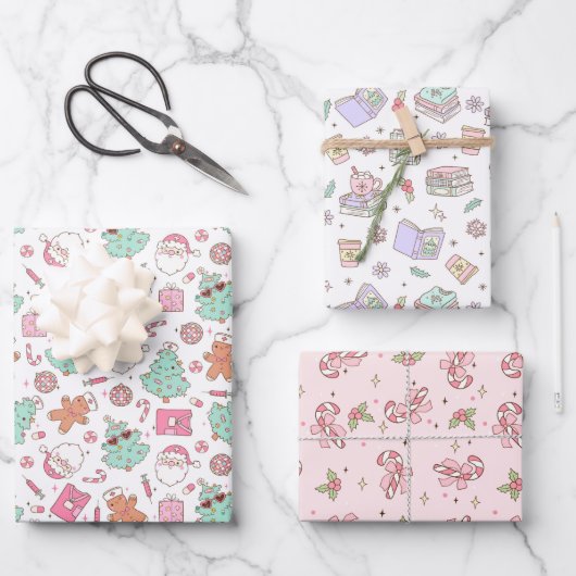 Krankenschwester Weihnachten Geschenkpapier Set (Vorderseite)