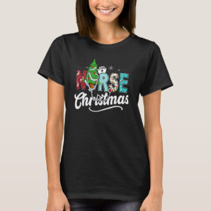 Krankenschwester Weihnachten Pj Party Kostüm Steth T-Shirt