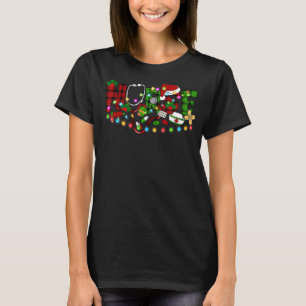 Krankenschwester Weihnachten Stethoskop Pflege Wei T-Shirt