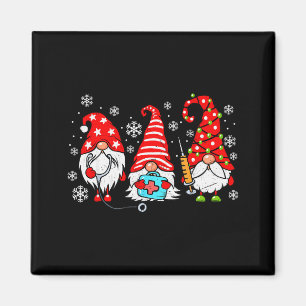 Krankenschwester Weihnachts Gnome Xmas Scrub Top E Magnet