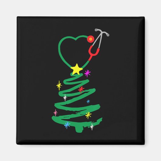 Krankenschwester Weihnachtsbaum Stethoskop Kranken Magnet (Vorne)