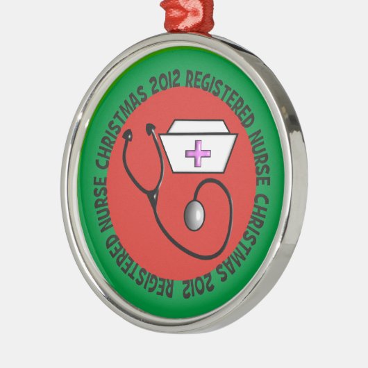 Krankenschwester-Weihnachtsverzierung 2012 Silbernes Ornament (Links)