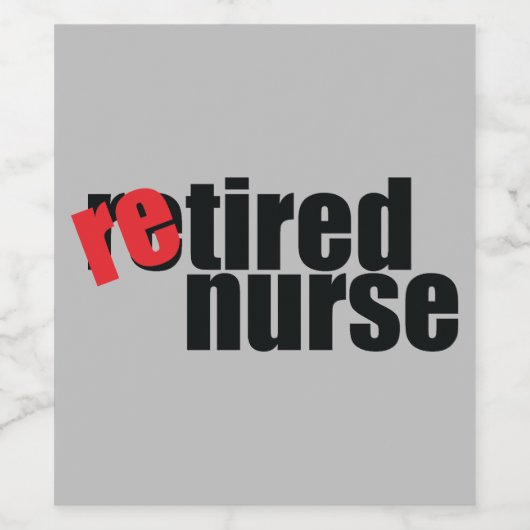 Krankenschwester Weinetikett (Einzelnes Label)