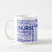 Krankenschwester Werte Blaue Typografie Würdigung Kaffeetasse (Links)