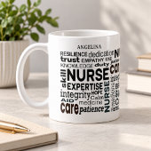 Krankenschwester Werte Wrap-around Schwarzer Text Kaffeetasse