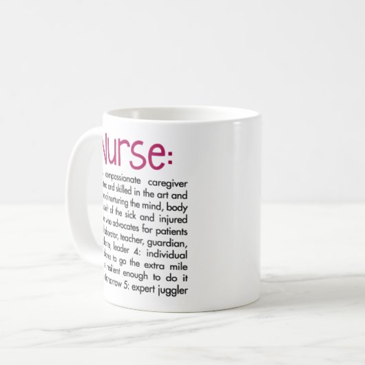 Krankenschwesterdefinition Kaffeetasse (Vorderseite Links)