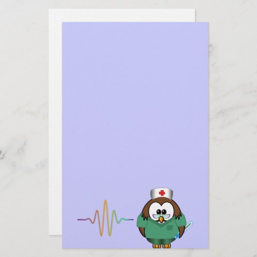 Krankenschwestereule Briefpapier (Vorne/Hinten)