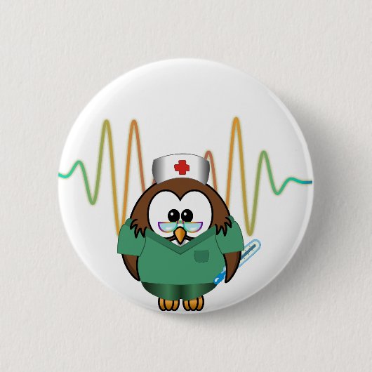 Krankenschwestereule Button (Vorderseite)