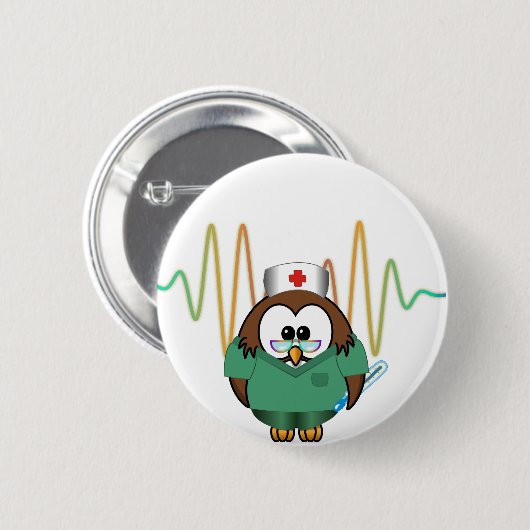 Krankenschwestereule Button (Vorne & Hinten)