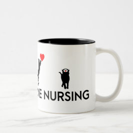 Krankenschwesterkatze - 4 niedliche Katzen Zweifarbige Tasse