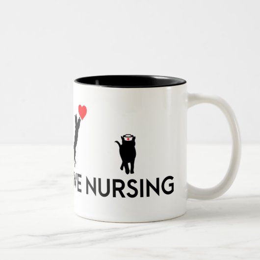 Krankenschwesterkatze - 4 niedliche Katzen Zweifarbige Tasse (Rechts)