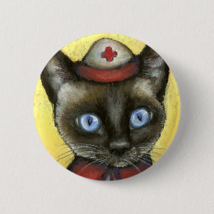Krankenschwesterkatze Button
