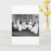 Krankenschwestern bei Tee, Anfang des 19. Jahrhund Karte (Gelbe Blume)