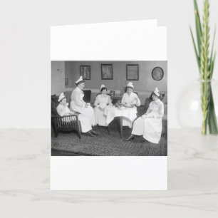 Krankenschwestern beim Tee, frühe 1900er Karte