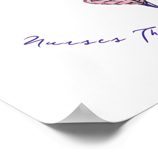 Krankenschwestern denken, fühlen und pflegen poster (Ecke)