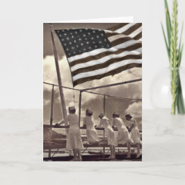 Krankenschwestern, die eine Insel 1945 betrachten Karte