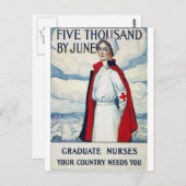Krankenschwestern erforderlich postkarte (Vorne/Hinten)
