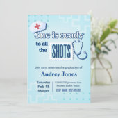 Krankenschwestern-Examensfeier Einladung (Stehend Vorderseite)