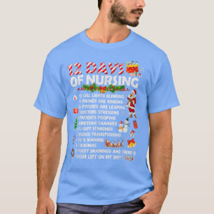 Krankenschwestern Frohe Weihnachten Funny 12 Tage T-Shirt