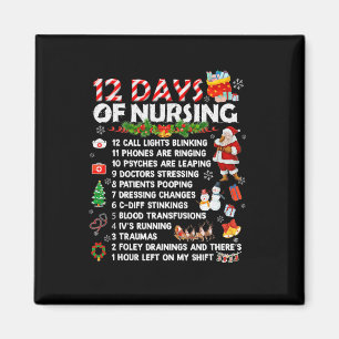 Krankenschwestern Frohe Weihnachten Spaß 12 Tage D Magnet
