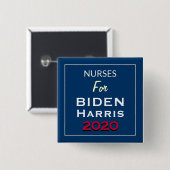 Krankenschwestern für BIDEN HARRIS Square Kampagne Button (Vorne & Hinten)