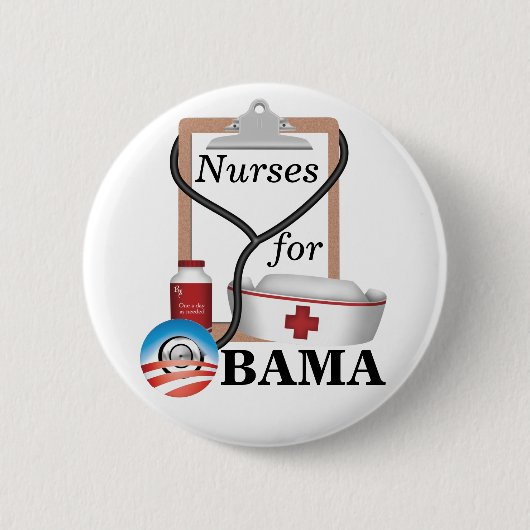 Krankenschwestern für Obama! Button (Vorderseite)