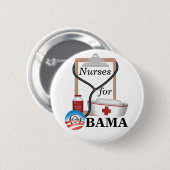 Krankenschwestern für Obama! Button (Vorne & Hinten)