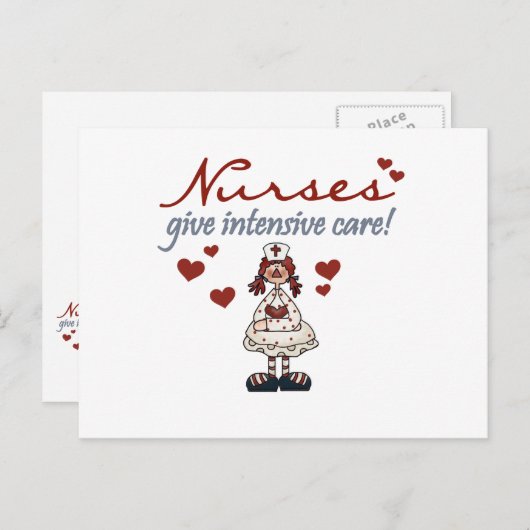 Krankenschwestern geben intensive Pflege T - Shirt Postkarte (Vorne/Hinten)