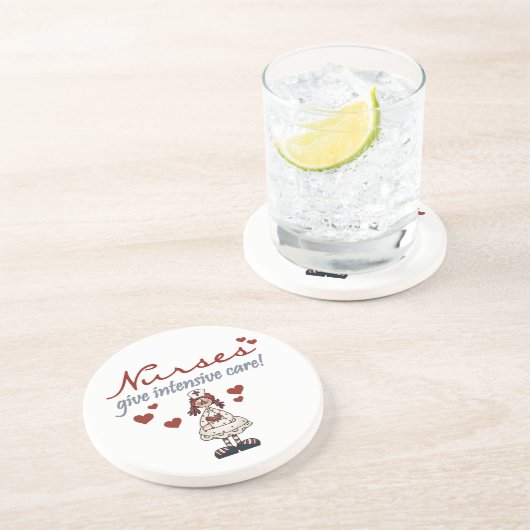 Krankenschwestern geben intensive Pflege T - Shirt Sandstein Untersetzer (Seite)