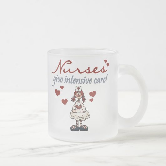 Krankenschwestern geben intensive Sorgfalt-T - Mattglastasse (Rechts)
