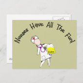 Krankenschwestern haben den ganzen Spaß! Geschenke Postkarte (Vorne/Hinten)