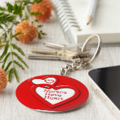 Krankenschwestern haben ein Herz-Rotes Herz Schlüsselanhänger (Seite)