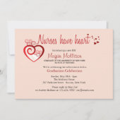 Krankenschwestern haben Herz-Abschluss-Einladung Einladung (Vorderseite)