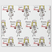 Krankenschwestern haben Herz Geschenkpapier (Flach)