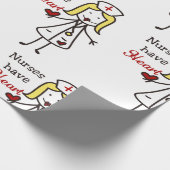 Krankenschwestern haben Herz Geschenkpapier (Ecke)