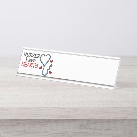 Krankenschwestern haben Herz Schreibtischnamensplakette (Vorderseite )